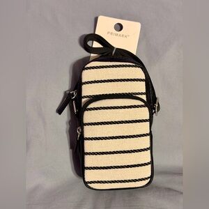 Primark Black and White Striped Crossbody Bag